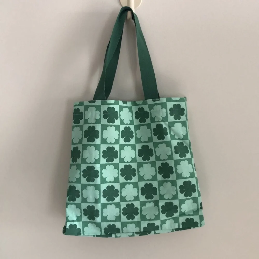 SHAMROCK Reusable Canvas Tote Shopping Bag St. Patrick’s Day Clover Shamrocks